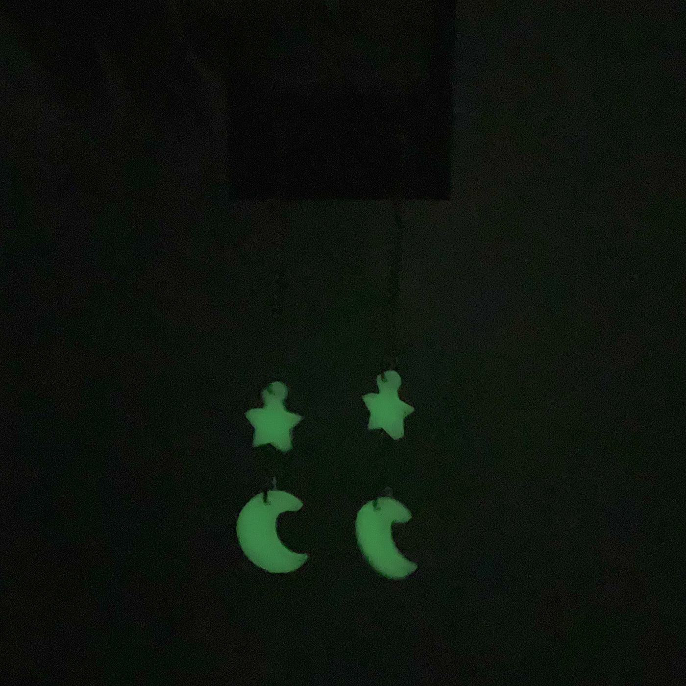 Moon and Star Dangles (Glows in the dark!)