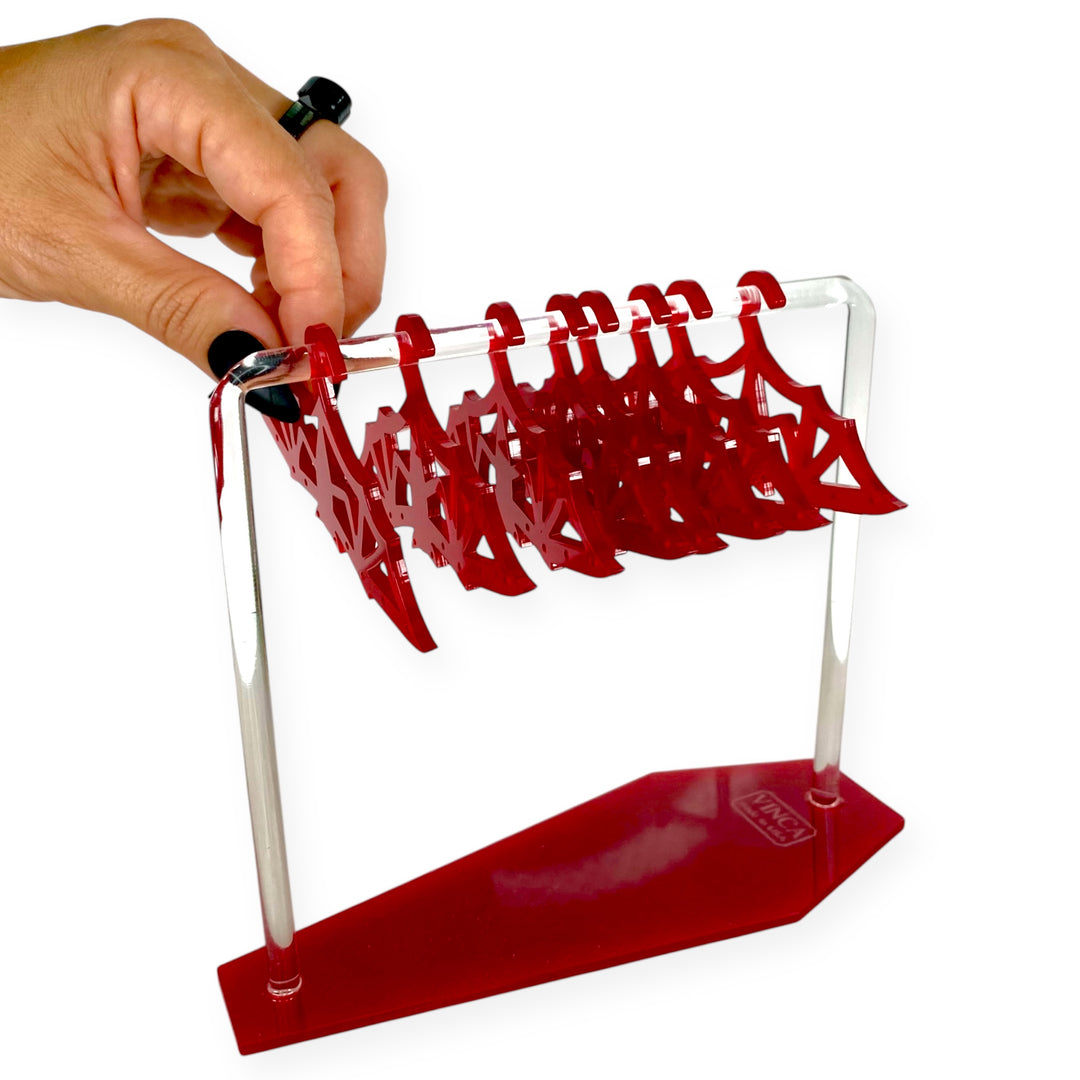 Just Batty Jewelry Organizer with Coffin base in Oxblood Red