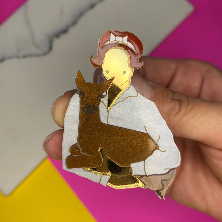 Sample Audrey Hepburn-inspired lapel pin (bin C-118)