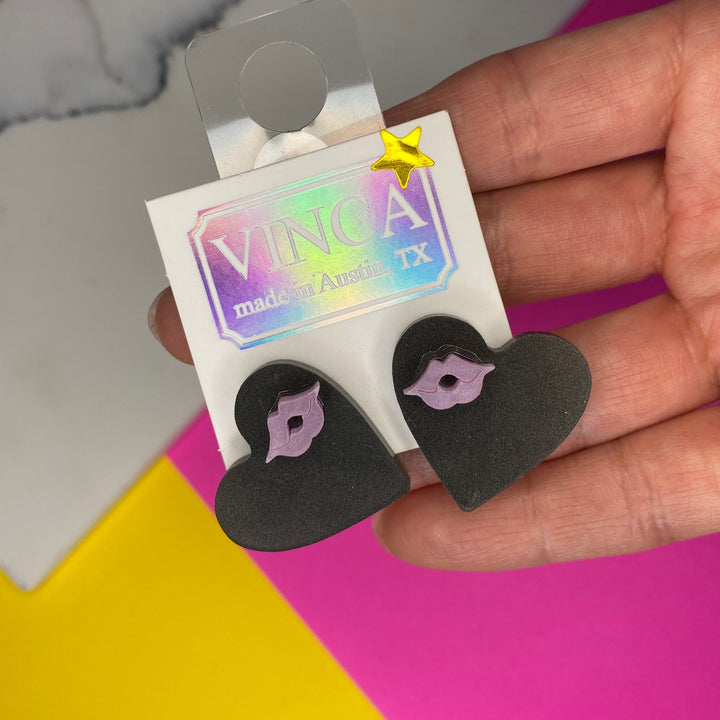 Last Chance Black Hearts with Lil’ Pink Lips (bin C-111)