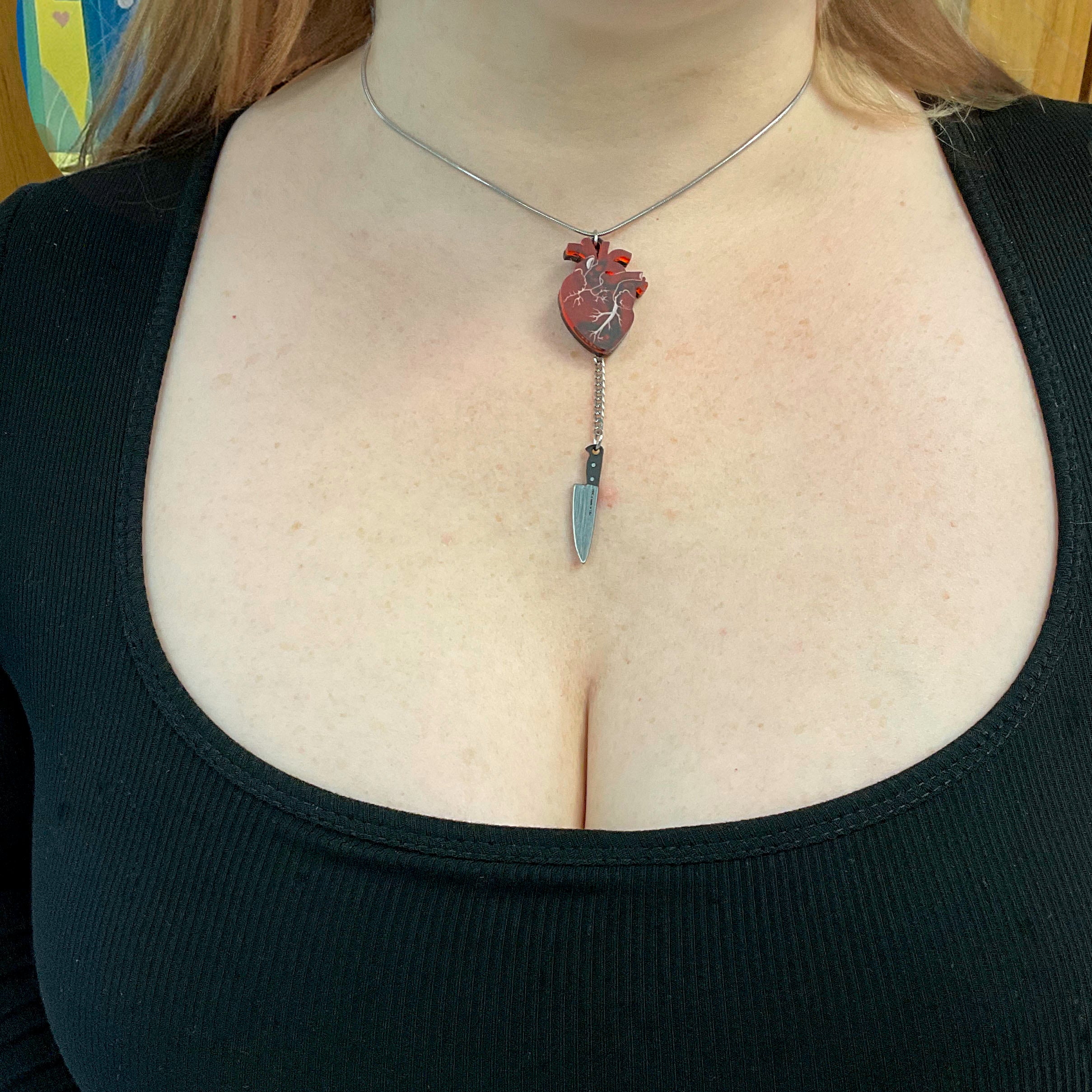 Chopped Heart Necklace - Drop Dead Red – VincaUSA