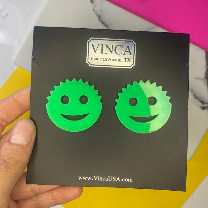 Sample Midi Scrub Daddy Stud Earrings in Neon Green