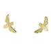 Mirror gold bee stud earrings sit against a white background.