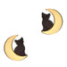 Cat in Moon Earrings