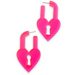 Locky In Love Chunky Earrings - Clear Pink