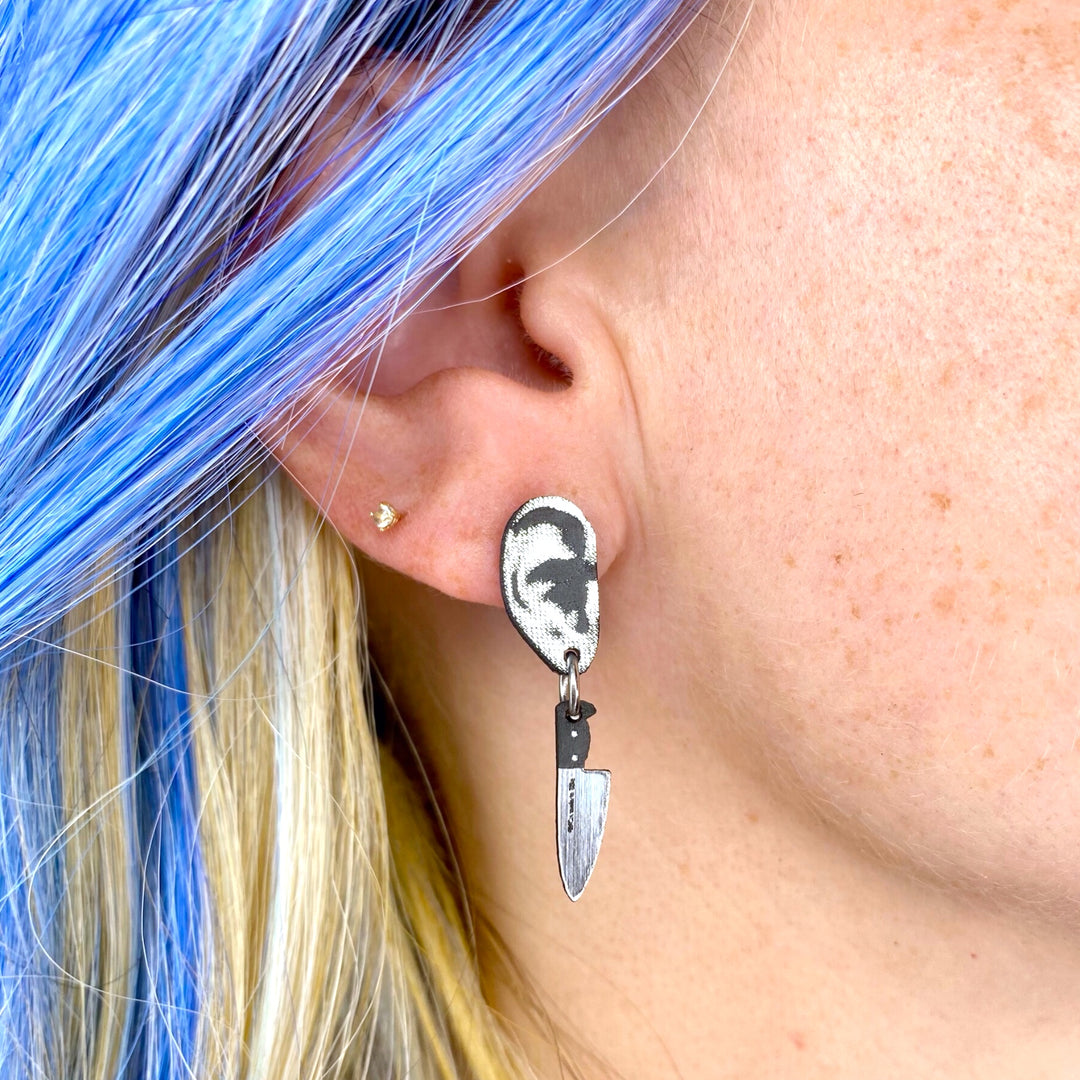Ear-ception Pierced Ear with Knife Earrings