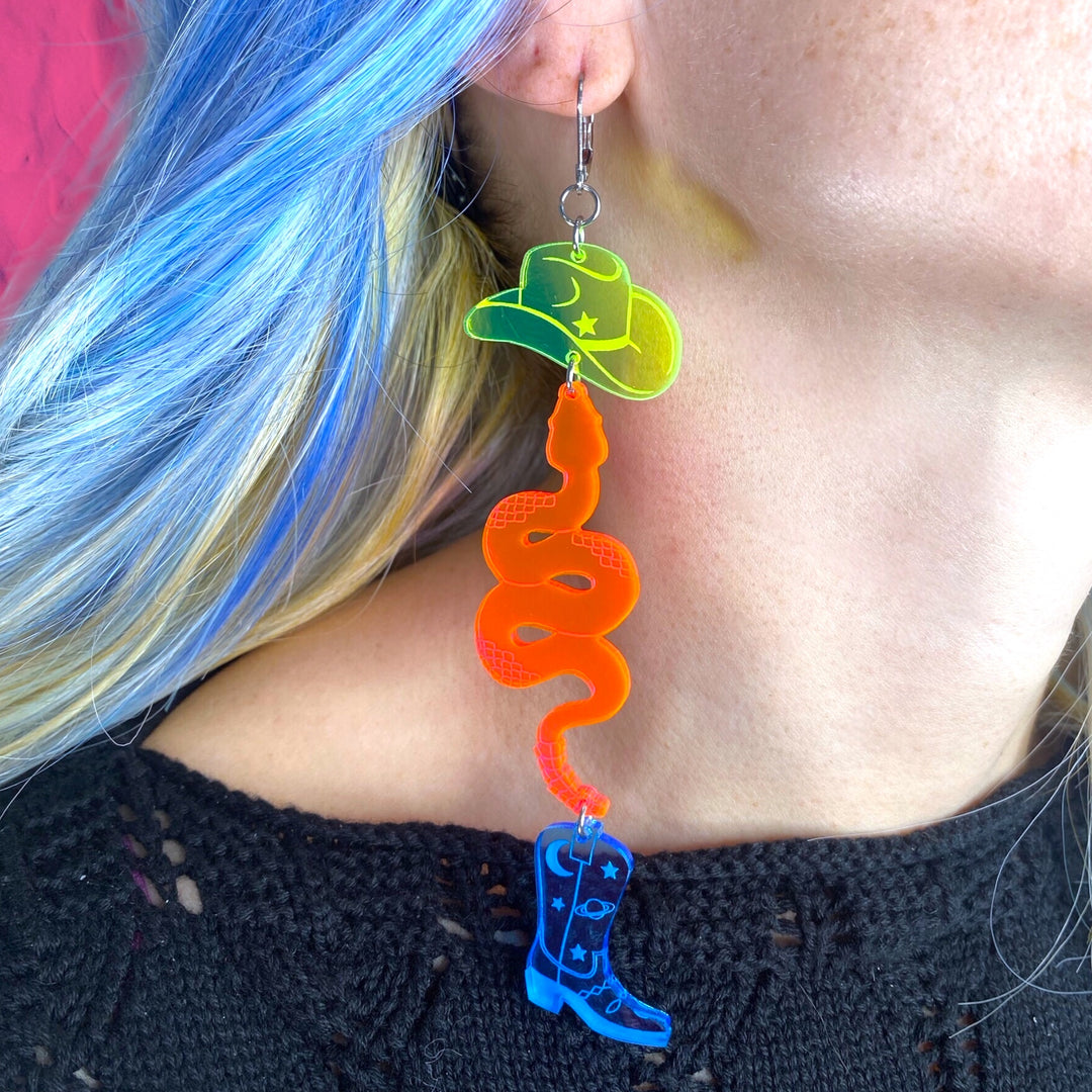 Neon Cowboy Earrings