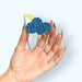 Thunderstruck Brooch - Glitter Blue/ frosted yellow