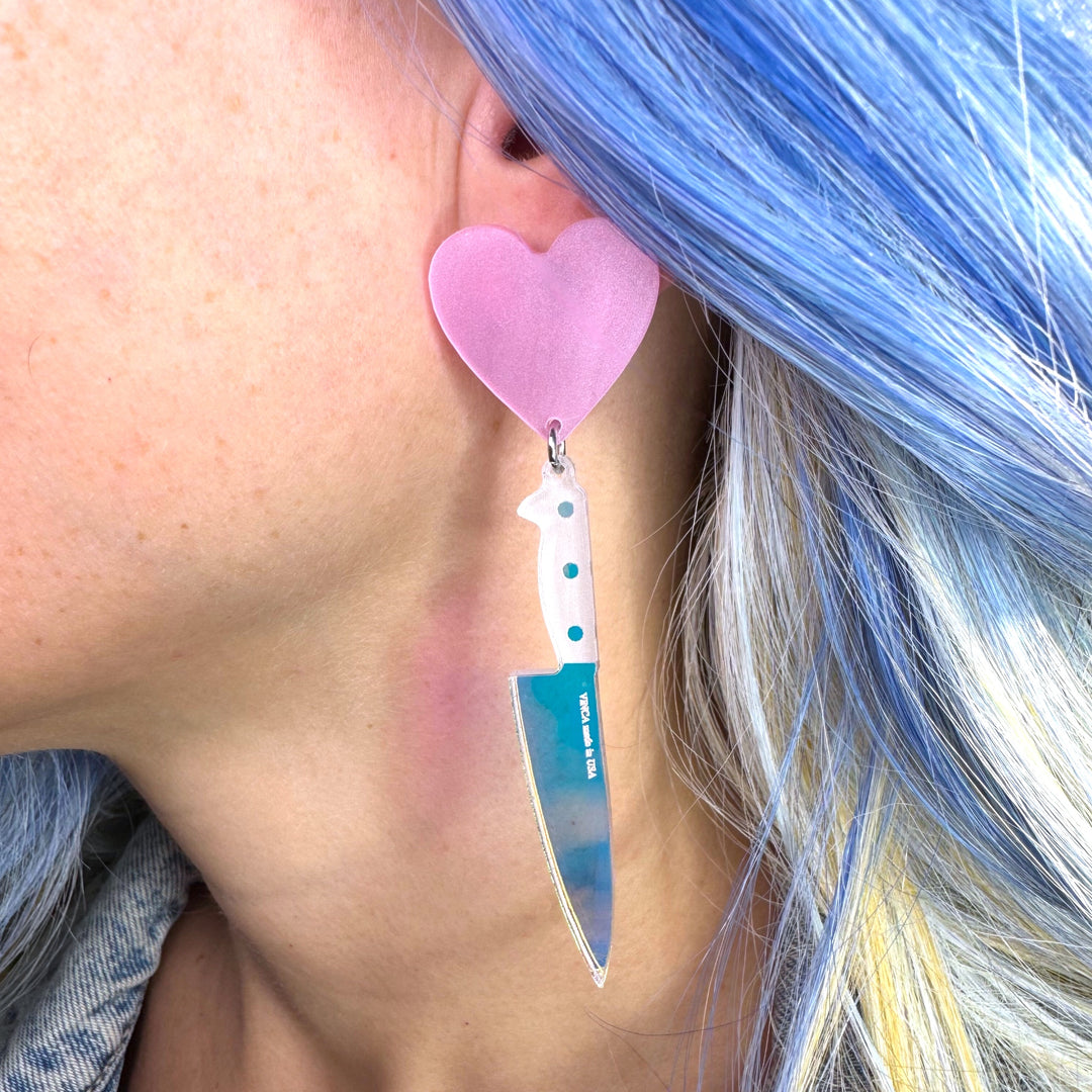 I Heart Knives Earrings in SWEET