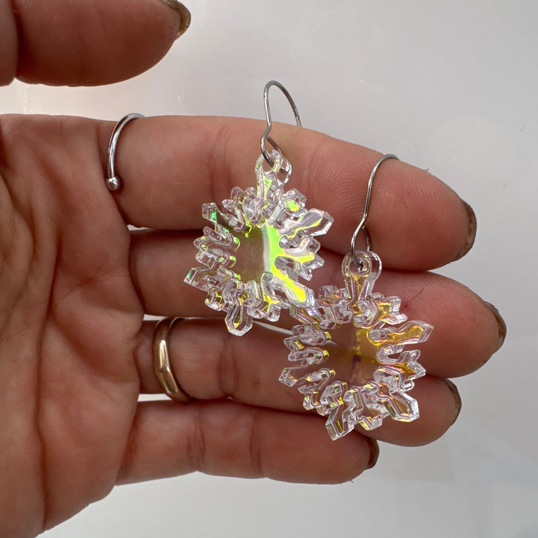 Sample Iridescent Snowflake Earrings