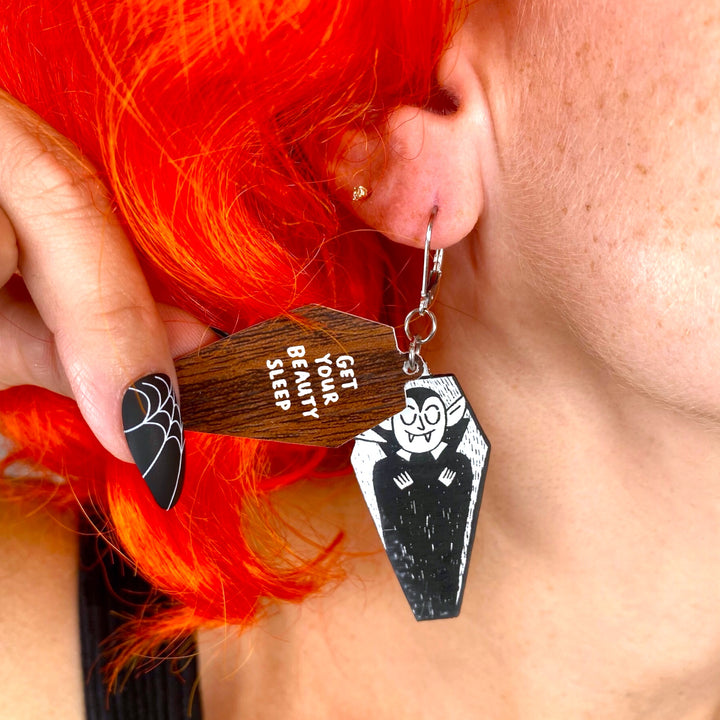 Gemma Correll Vampire Beauty Sleep Dangle Earrings