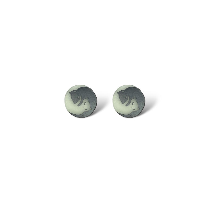 Emily The Strange® Yin Yang Cat Studs (glows!)