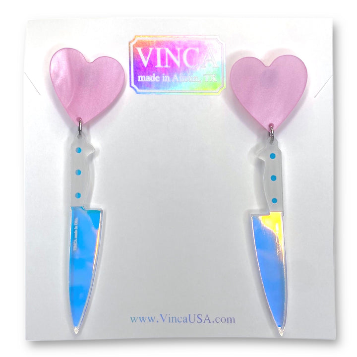 I Heart Knives Earrings in SWEET