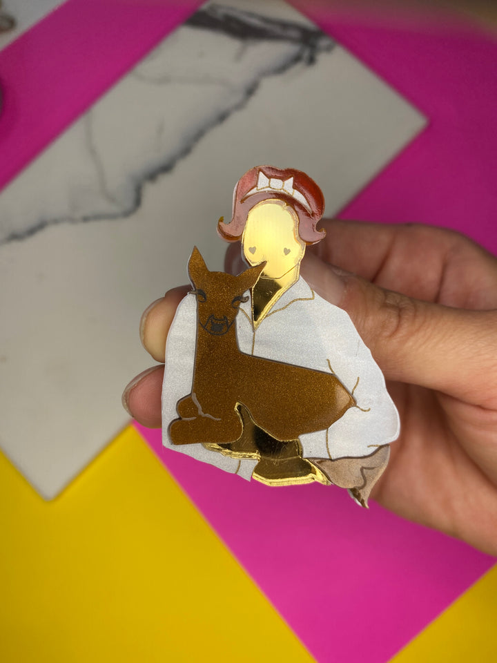 Sample Audrey Hepburn-inspired lapel pin (bin C-118)