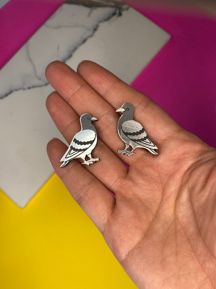 B-Grade Sky Rat Pigeon Earrings (no crystals) (bin C-105)