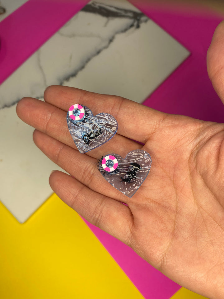 Sample I Heart Sharks Earrings (bin C-116)
