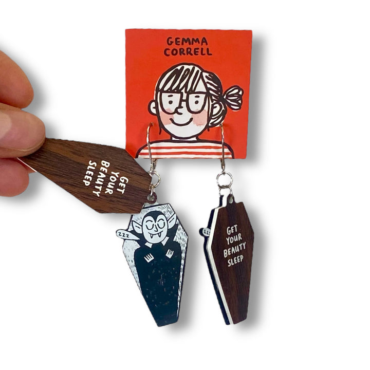 Gemma Correll Vampire Beauty Sleep Dangle Earrings