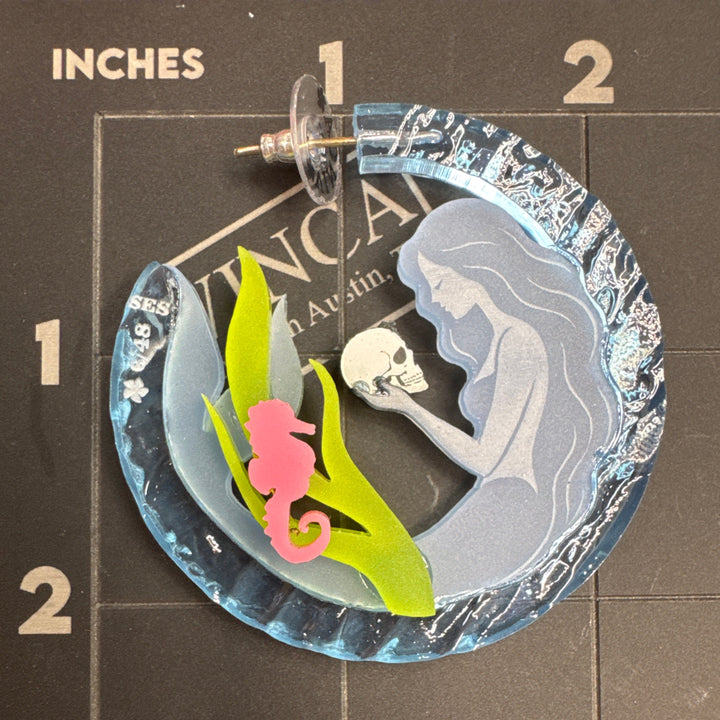 Mermaid hoops with pink seahorses