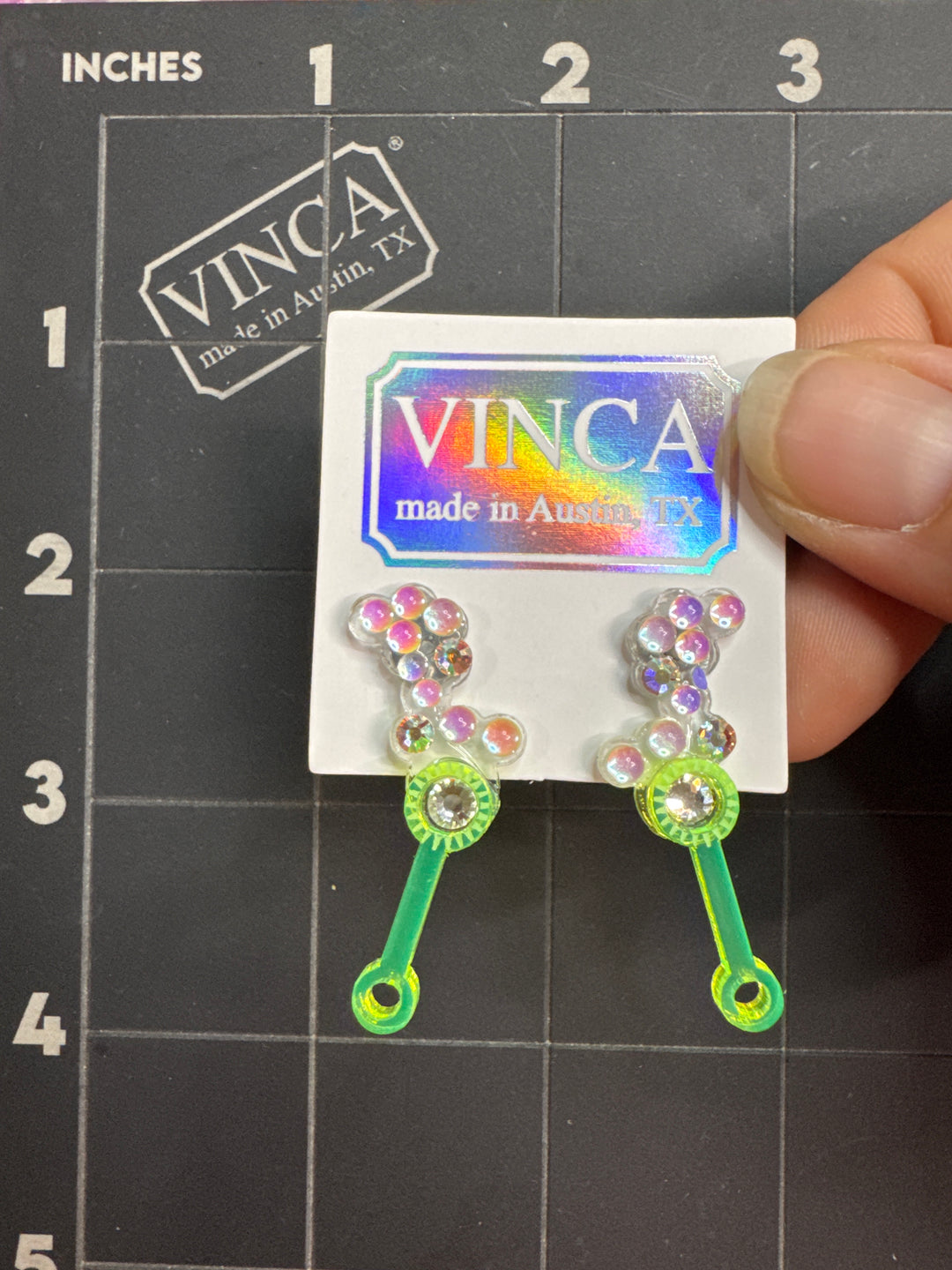 Mini bubble wand earrings - one of a kind