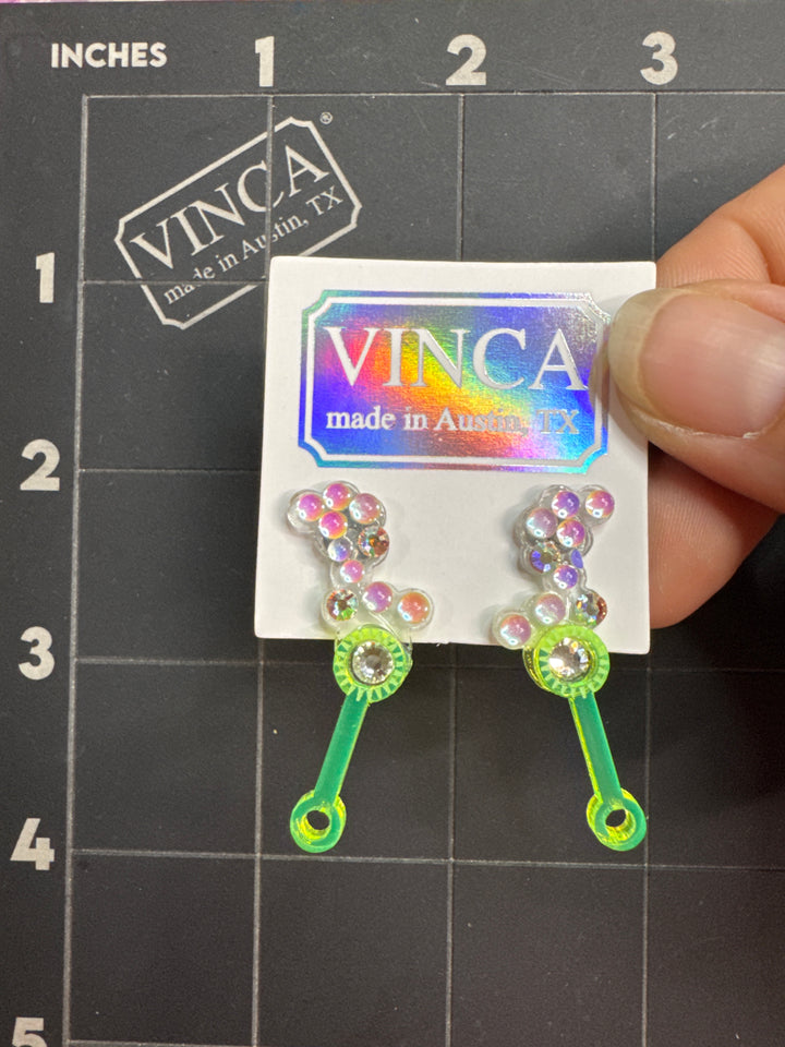 Mini bubble wand earrings - one of a kind