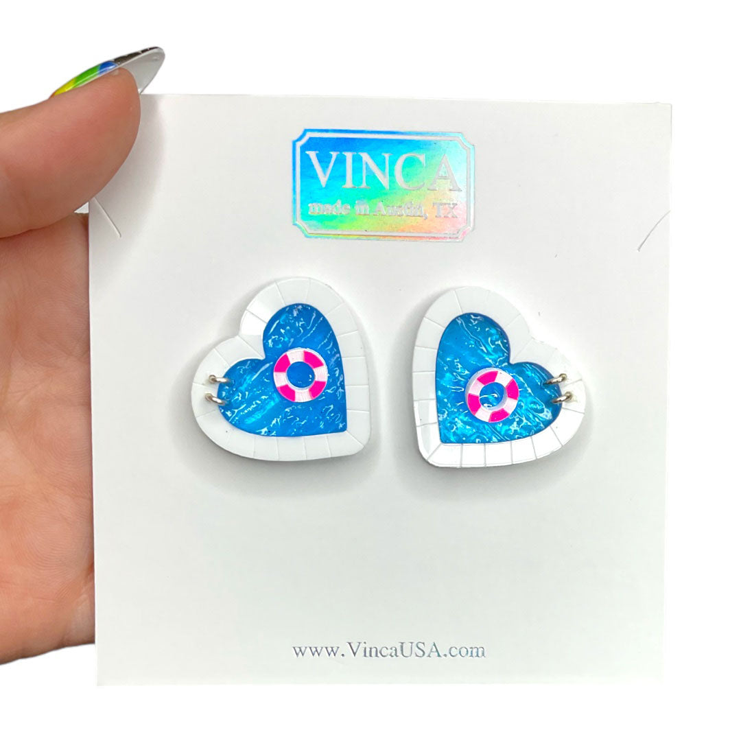 Last Chance! Drowning in love - Swimming Pool Stud Earrings