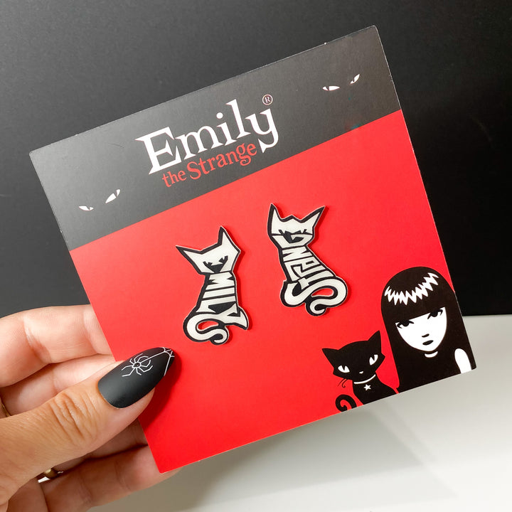 Emily The Strange® Cat outline studs