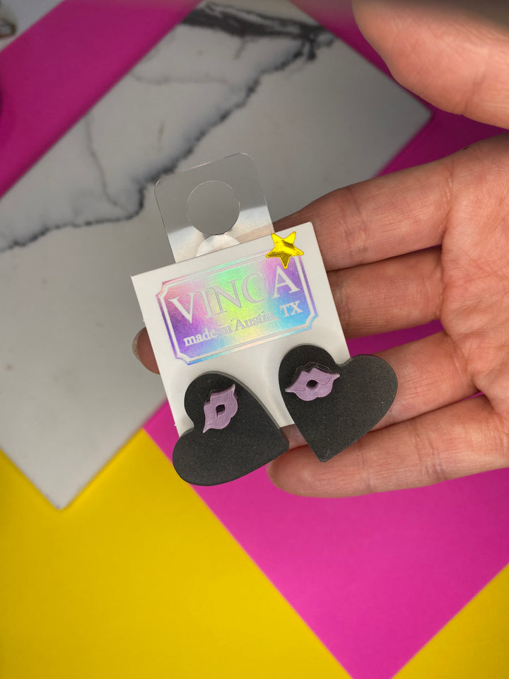 Last Chance Black Hearts with Lil’ Pink Lips (bin C-111)