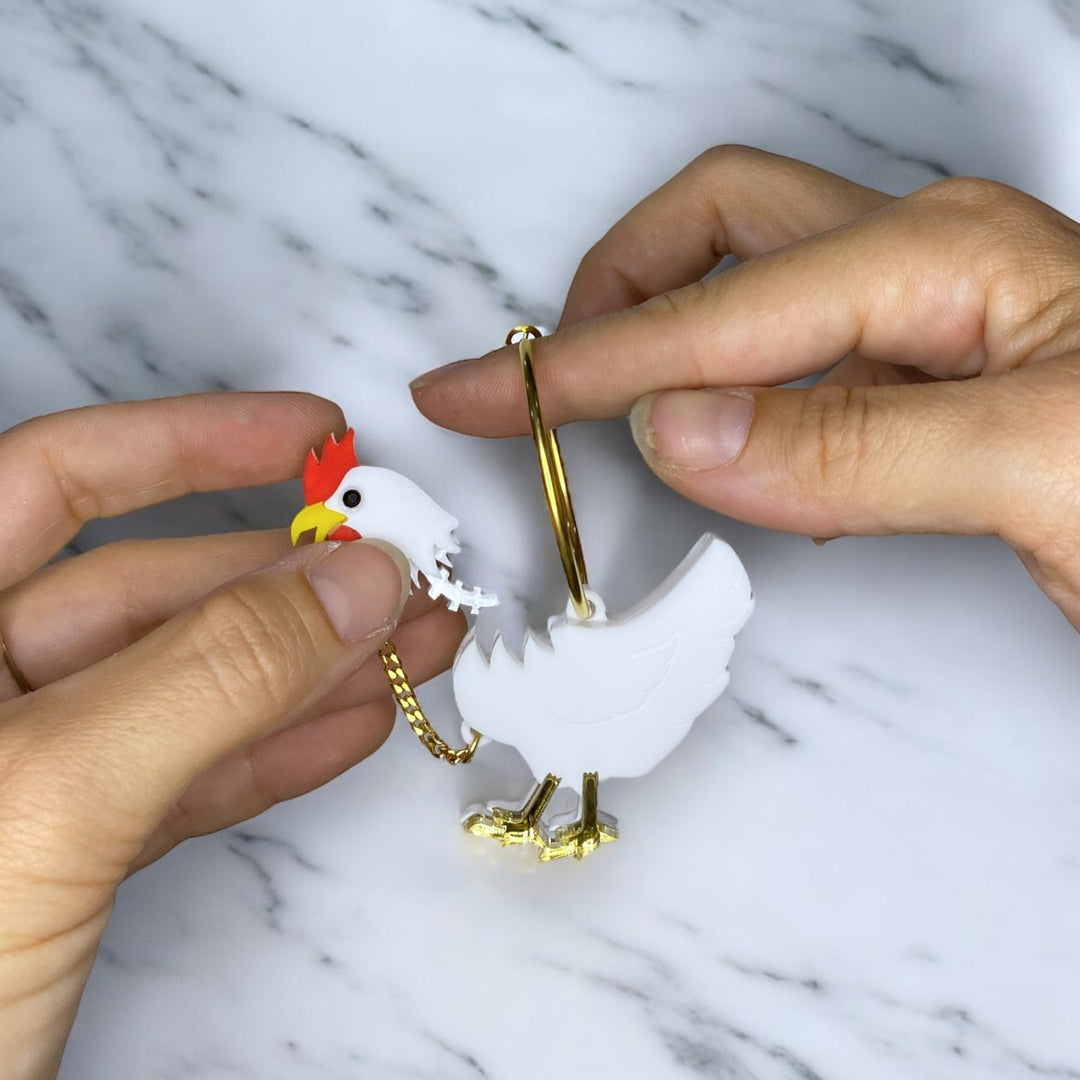 Headless Chicken Hoop Statement Earrings