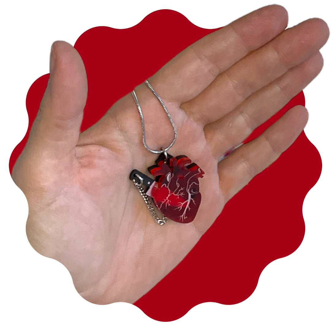 B-Grade Red Chopped Heart Necklace
