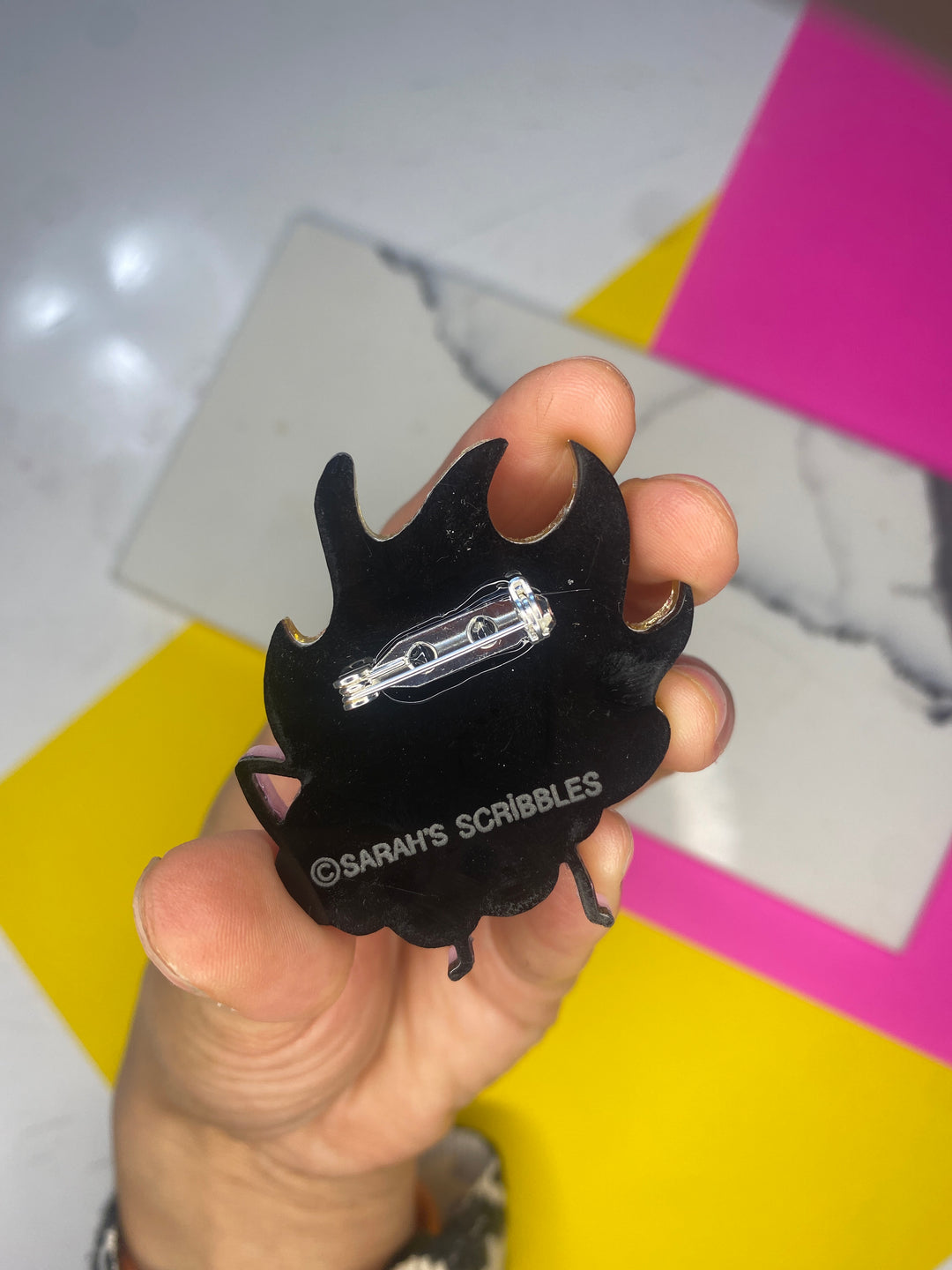 Sample Sarah’s Scribbles Brain on Fire Brooch (Bin D-097)