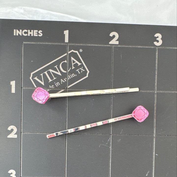 Sample Square Pink Diamond Bobby pins (bin a-08-06)