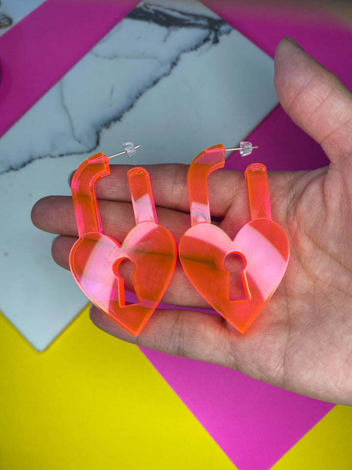 B-Grade Lock-y In Love Earrings (bin C-115)