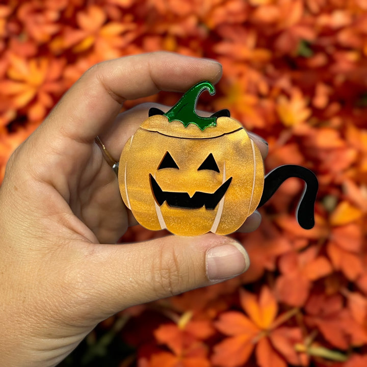 Peek-A-Mew Pumpkin Brooch