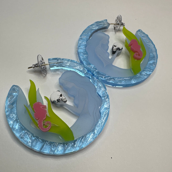 Mermaid hoops with pink seahorses