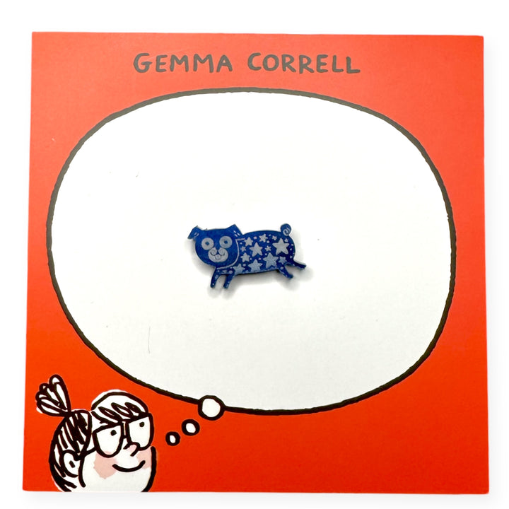 Gemma Correll Pug Creature of the Night Pin
