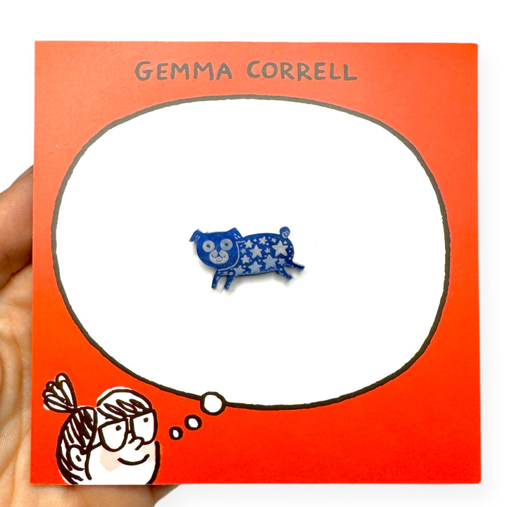 Gemma Correll Pug Creature of the Night Pin