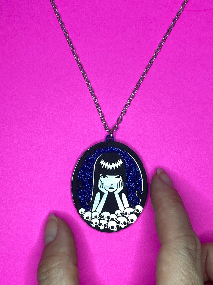 Emily The Strange Misery Loves Company B grade dark blue glitter (x-92)