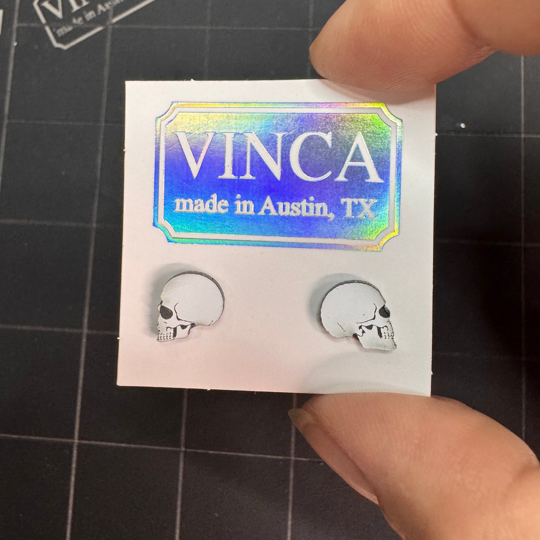 Little Skull Profile Sample earrings