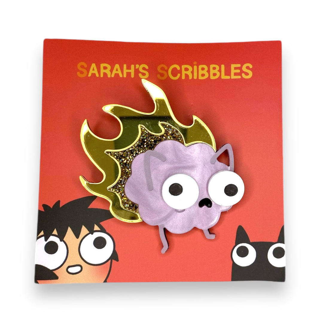 Sarah's Scribbles Brain on Fire Brooch