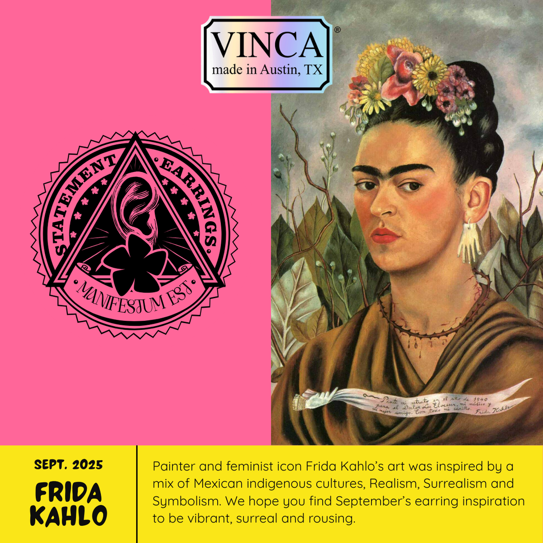 Frida Kahlo Statement Earring Society postcard insert card