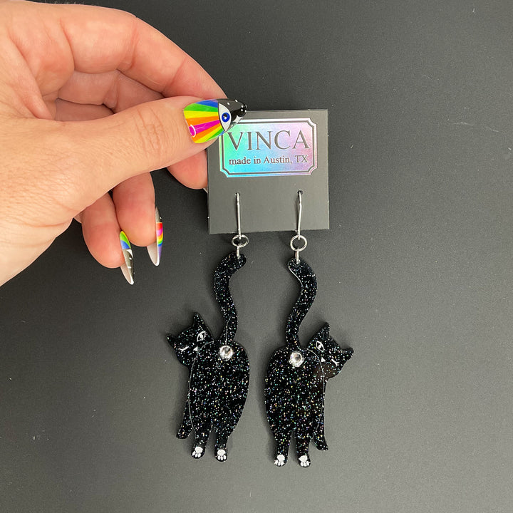 Last Chance! ASS-trology Cat Dangle Earrings