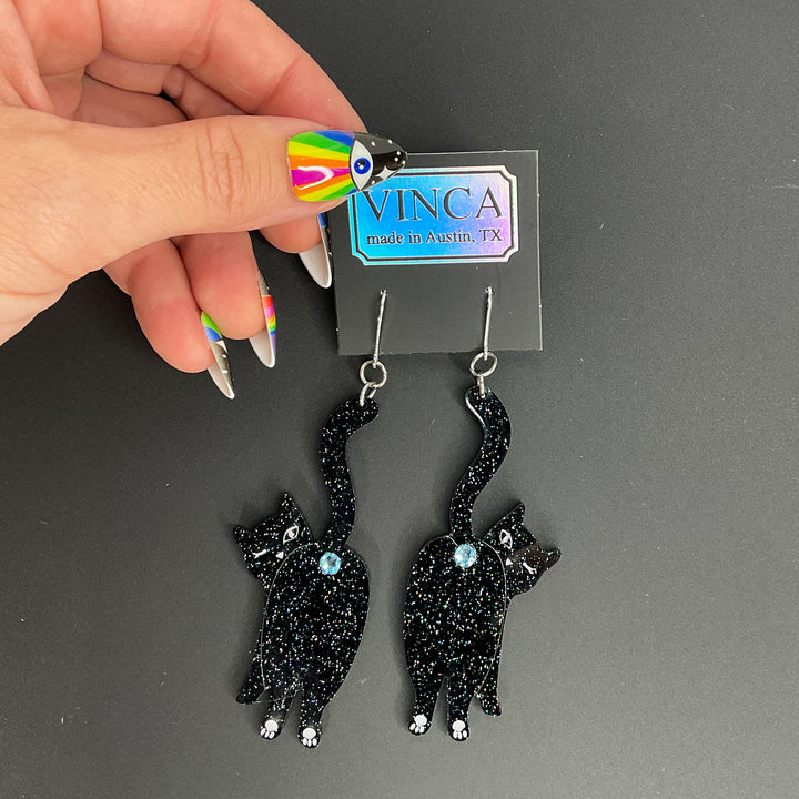 Last Chance! ASS-trology Cat Dangle Earrings