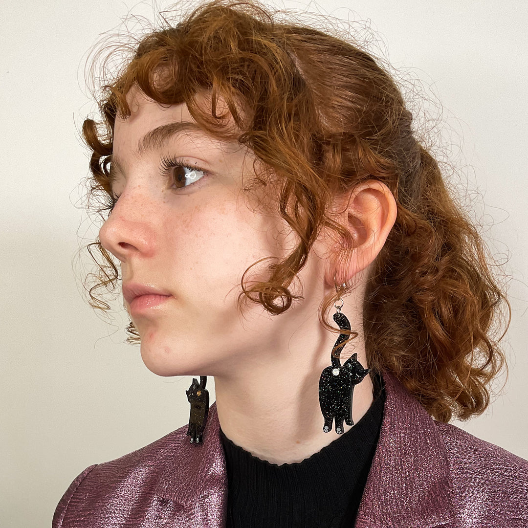 Last Chance! ASS-trology Cat Dangle Earrings