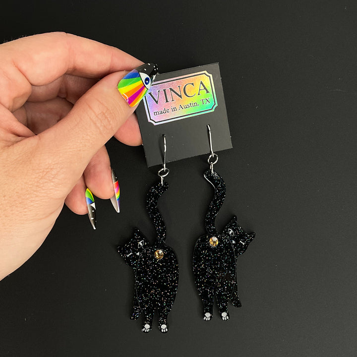 Last Chance! ASS-trology Cat Dangle Earrings