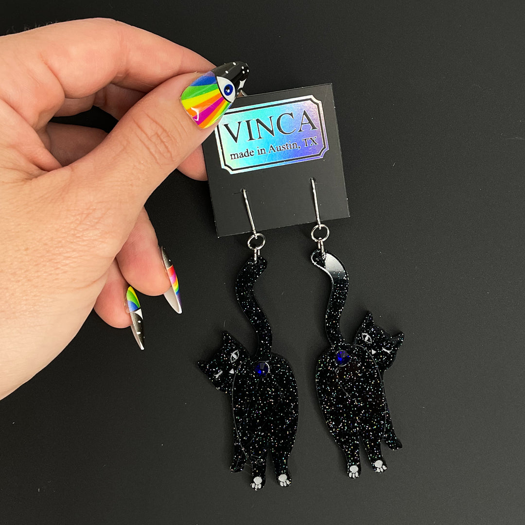 Last Chance! ASS-trology Cat Dangle Earrings