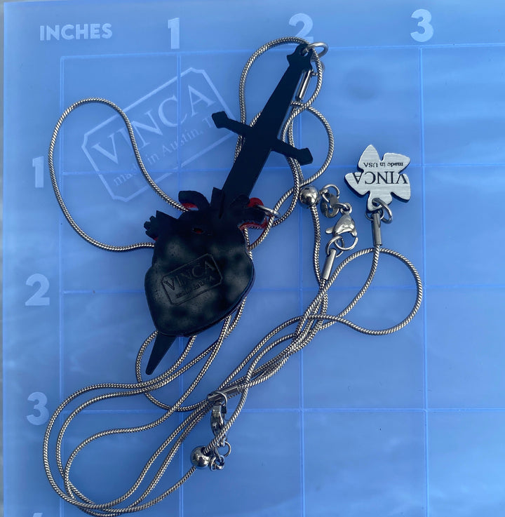 B-grade Sword & Heart necklaces (yes, TWO necklaces) (bin D-10-42)