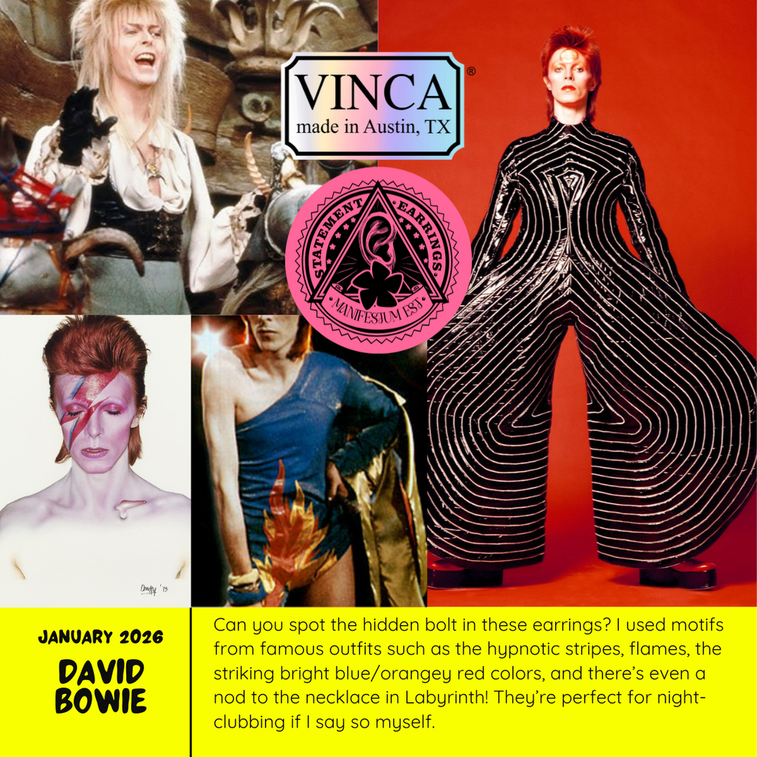 David Bowie Inspired Statement Earrings - January 2026