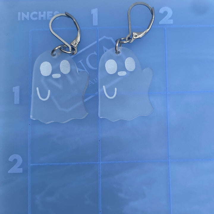 B-grade Frosted Ghost Dangle Earrings (bin D-10-44)
