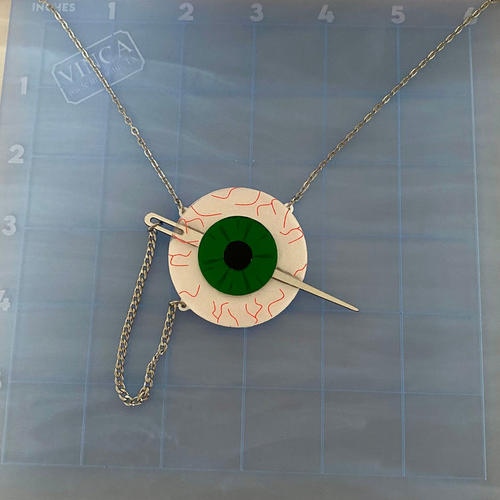 B-Grade Needle in the Eye Necklace in Mirror Green (bin A-05-05)