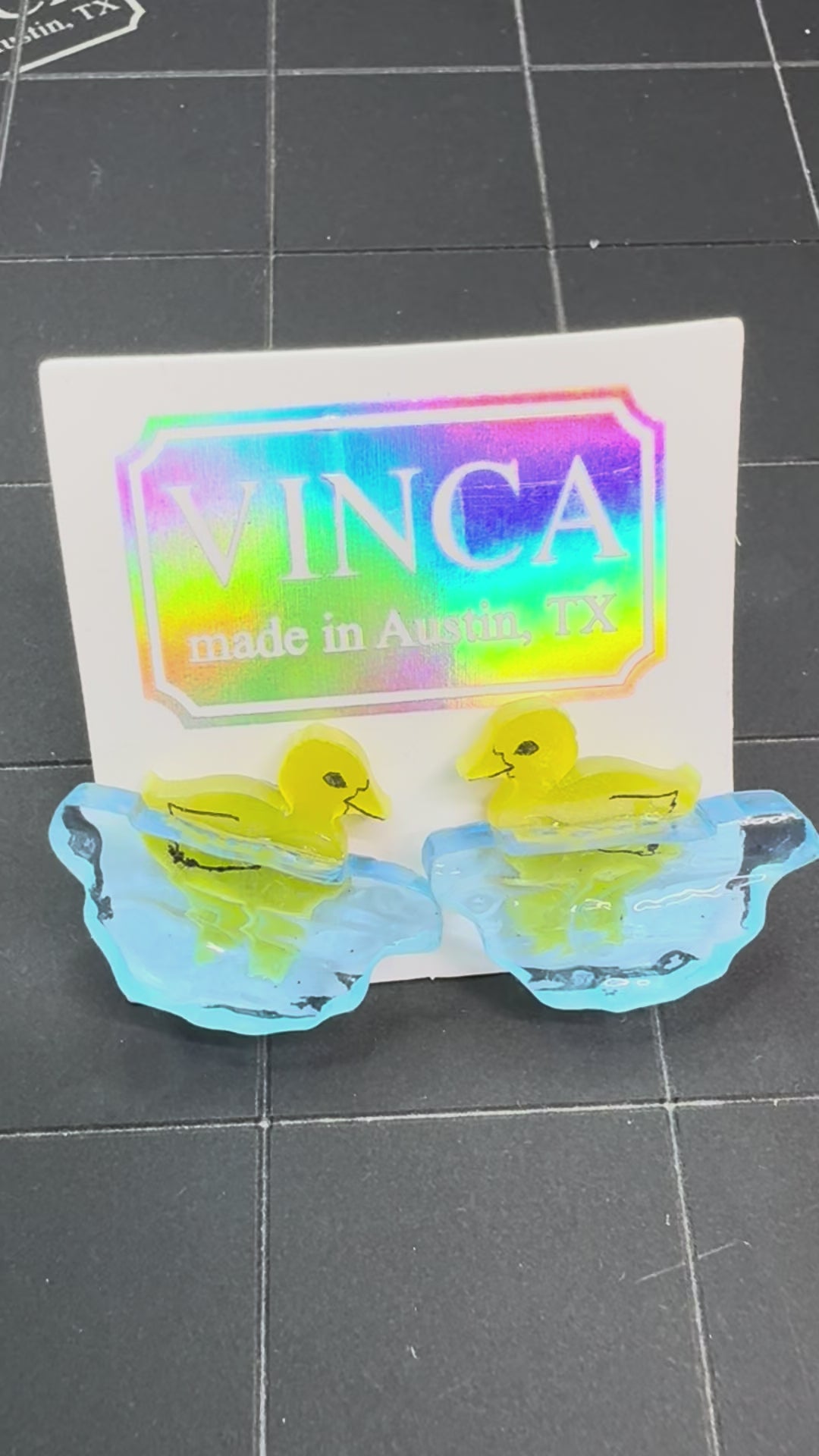 Little Duck Swimming Earrings